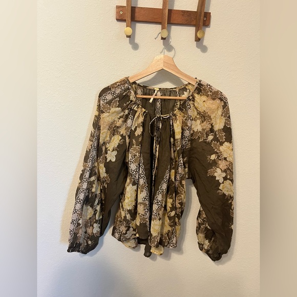 Free People Elena Top in Cocoa Combo Size Medium - Picture 8 of 11